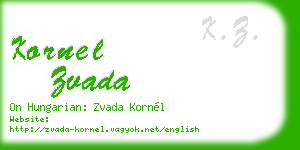 kornel zvada business card